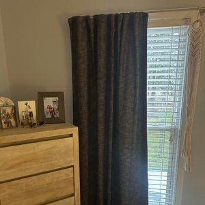 2 Pottery Barn 50W x 84L Seaton Textured Cotton LINED BLACKOUT Curtains.